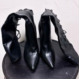 Fashion Nova Black Lace Up Boots